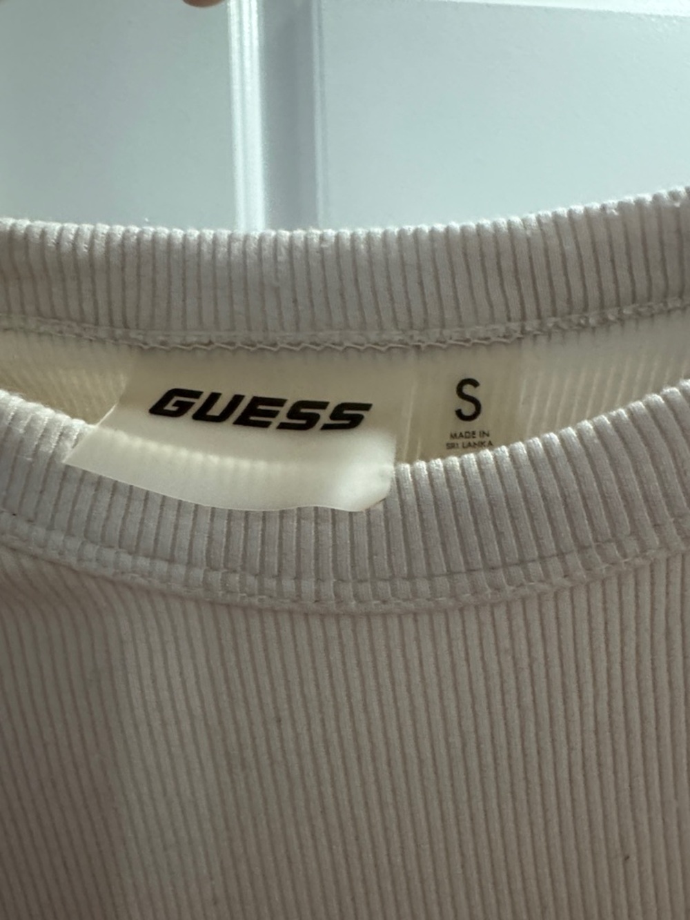 Guess Cream Ribbed Crop Tank - Picture 2 of 2
